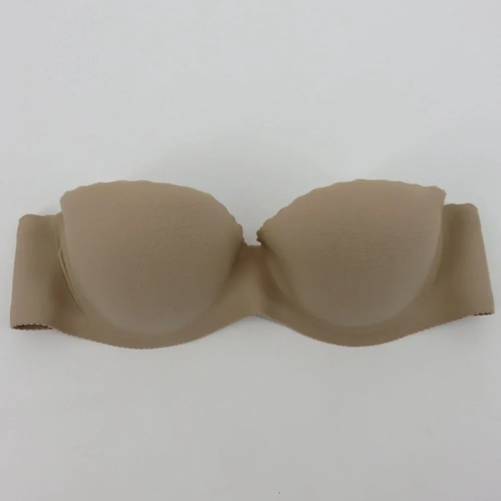 Victorias Secret 32B Bra Angels Secret Embrace Beige Underwire Padded Strapless - Picture 15 of 15